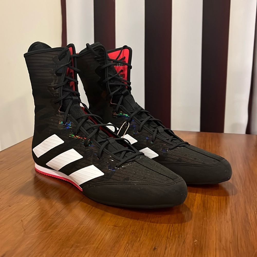 Adidas Box Hog 4 Boxing Shoes Sneakers new IH2730 black white Mens Size 13